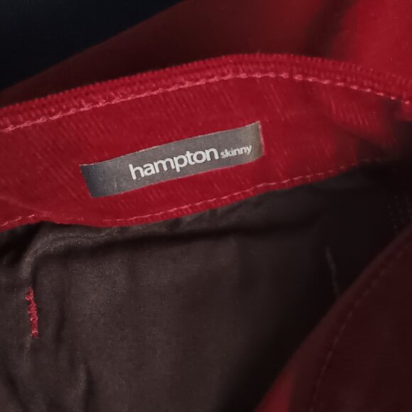 Edyson Corduroy Jeans Size 30/10 Mid Rise Skinny Leg Burgundy Wine Color - Picture 6 of 10